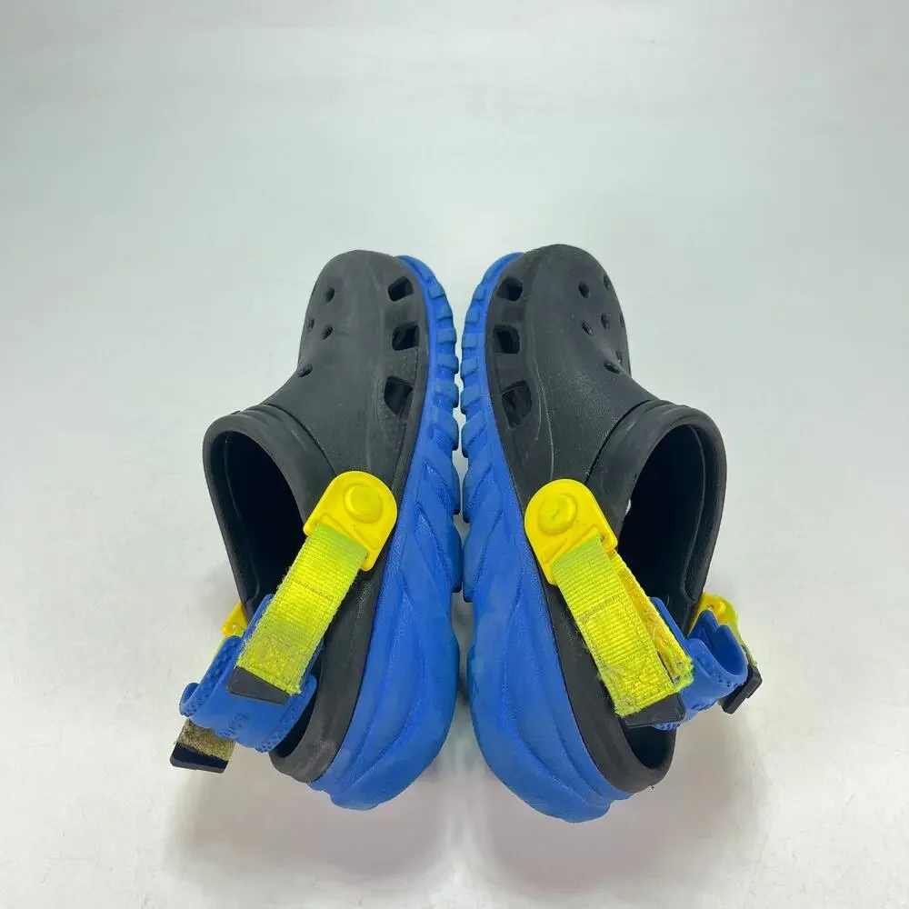 Crocs Duet Max II Clogs Black Blue Comfort Adjustable Strap Sandals Youth Size 2